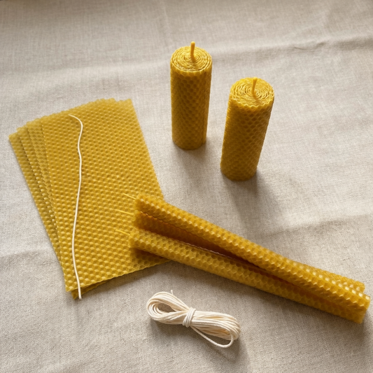 Beeswax Candle Making Kit – Natural Beeswax Sheets with Cotton Wick (8×4)