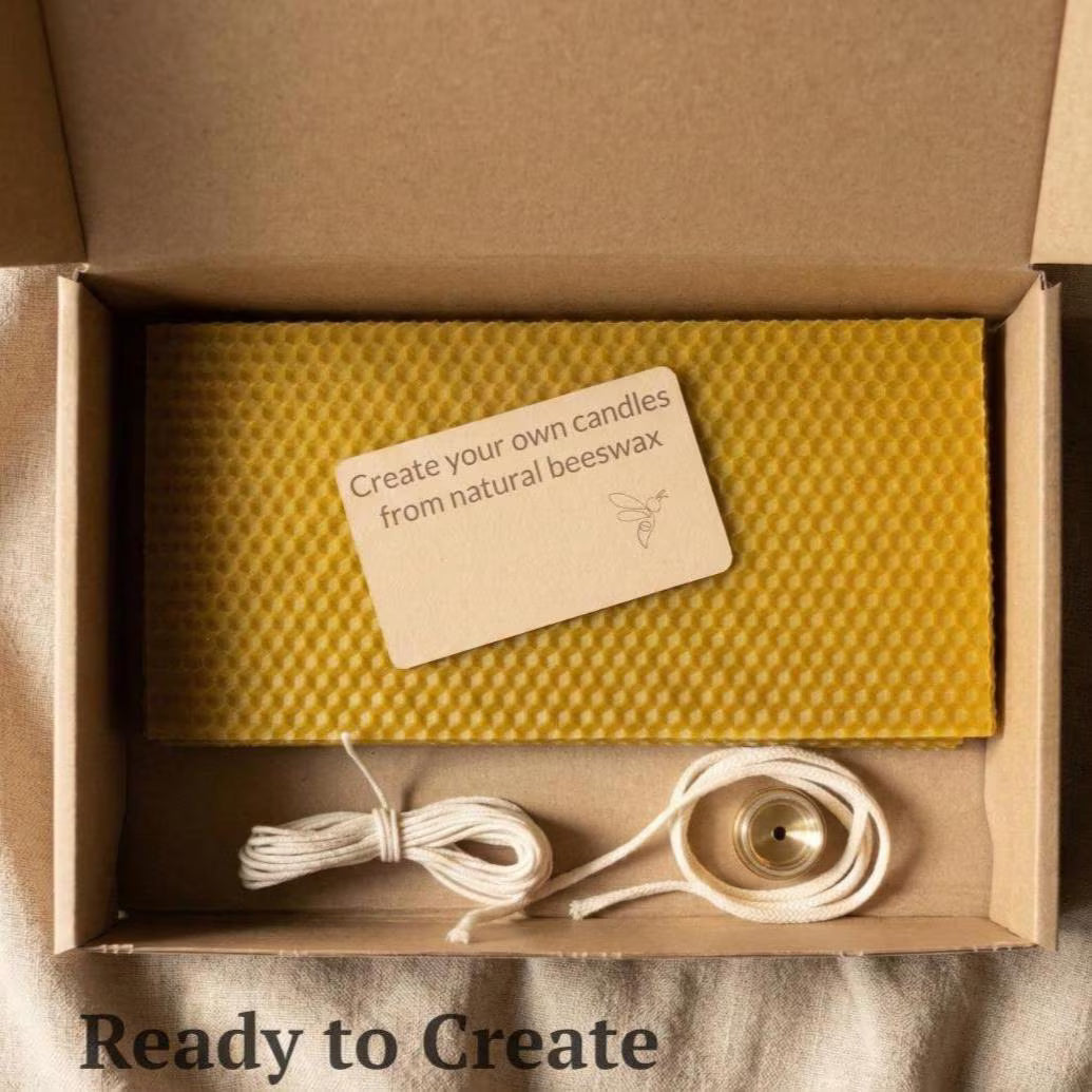 Beeswax Candle Making Kit – Natural Beeswax Sheets with Cotton Wick (8×4)