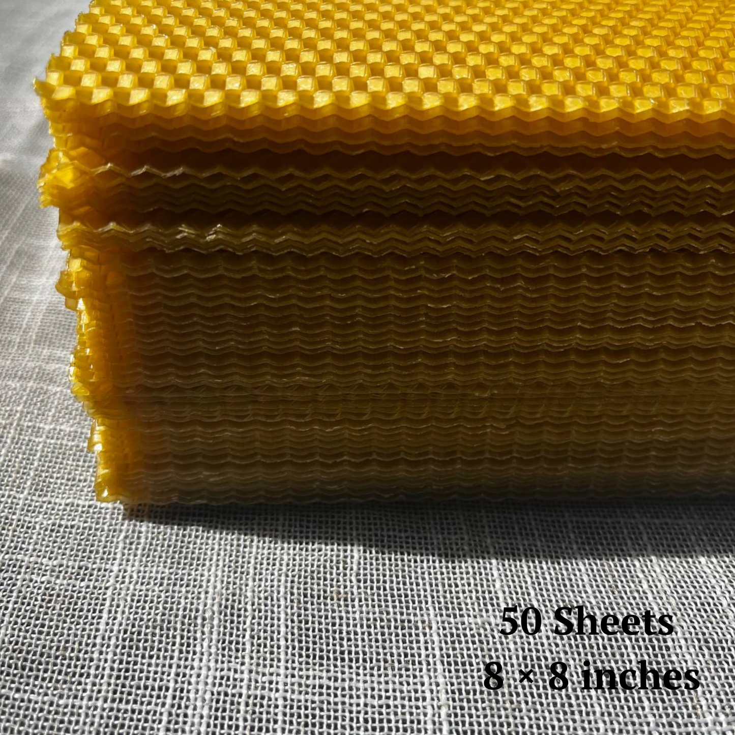 Bulk Beeswax Sheets 8×8 for Candle Making – Natural Honeycomb Wax (50 or 100 Sheets)