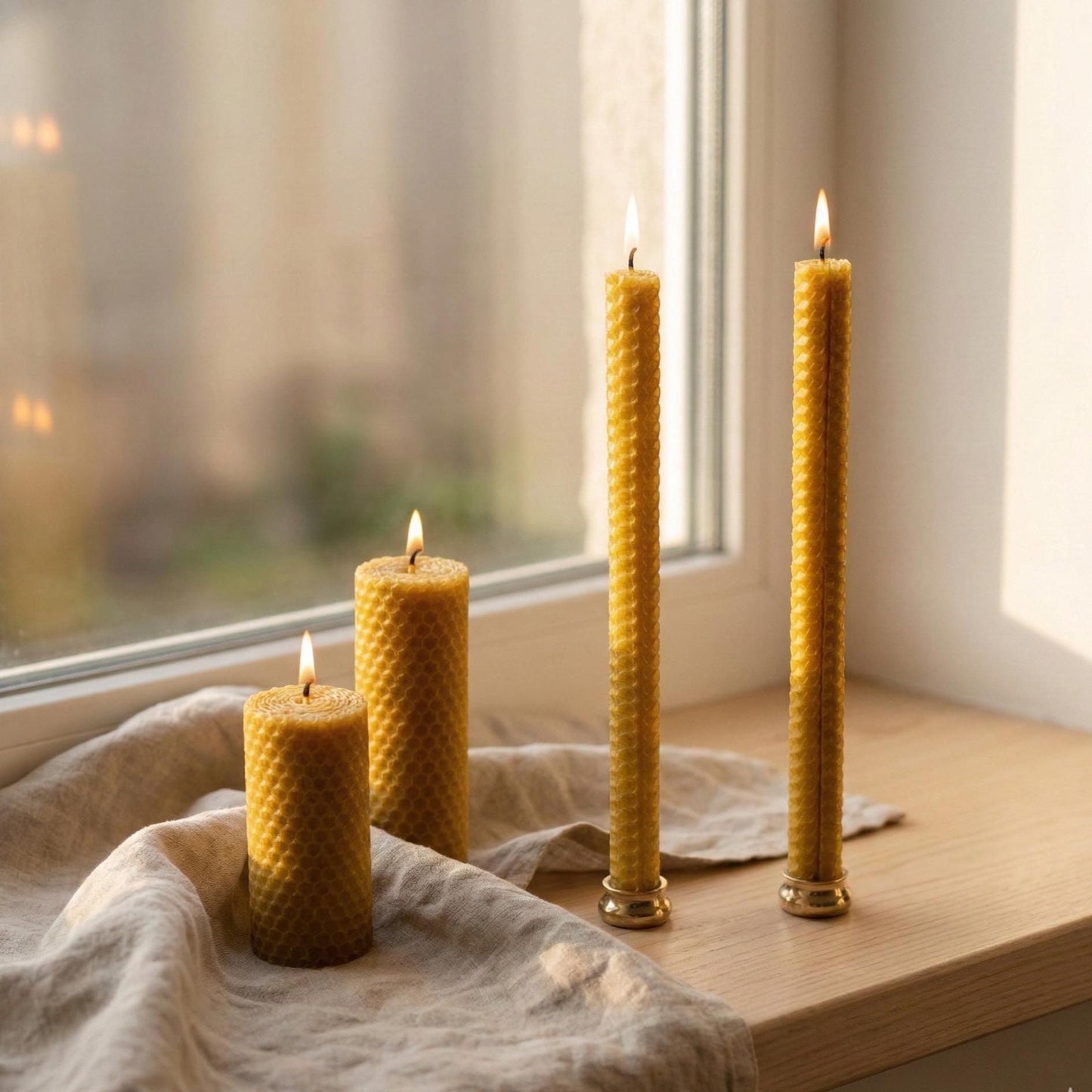 Beeswax Candle Making Kit – Natural Beeswax Sheets with Cotton Wick (8×4)