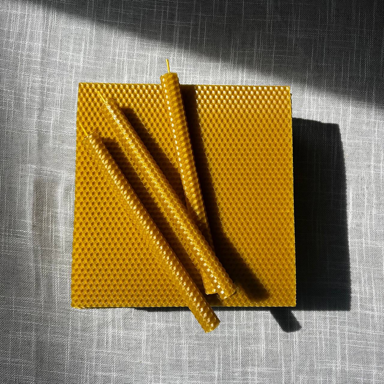Bulk Beeswax Sheets 8×8 for Candle Making – Natural Honeycomb Wax (50 or 100 Sheets)