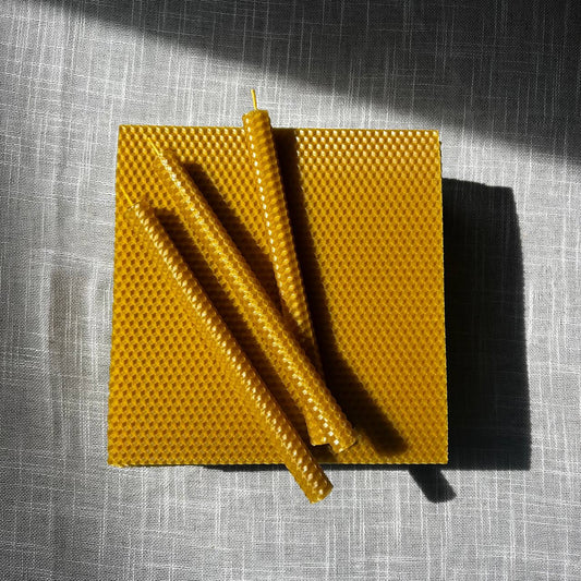 Bulk Beeswax Sheets 8×8 for Candle Making – Natural Honeycomb Wax (50 or 100 Sheets)