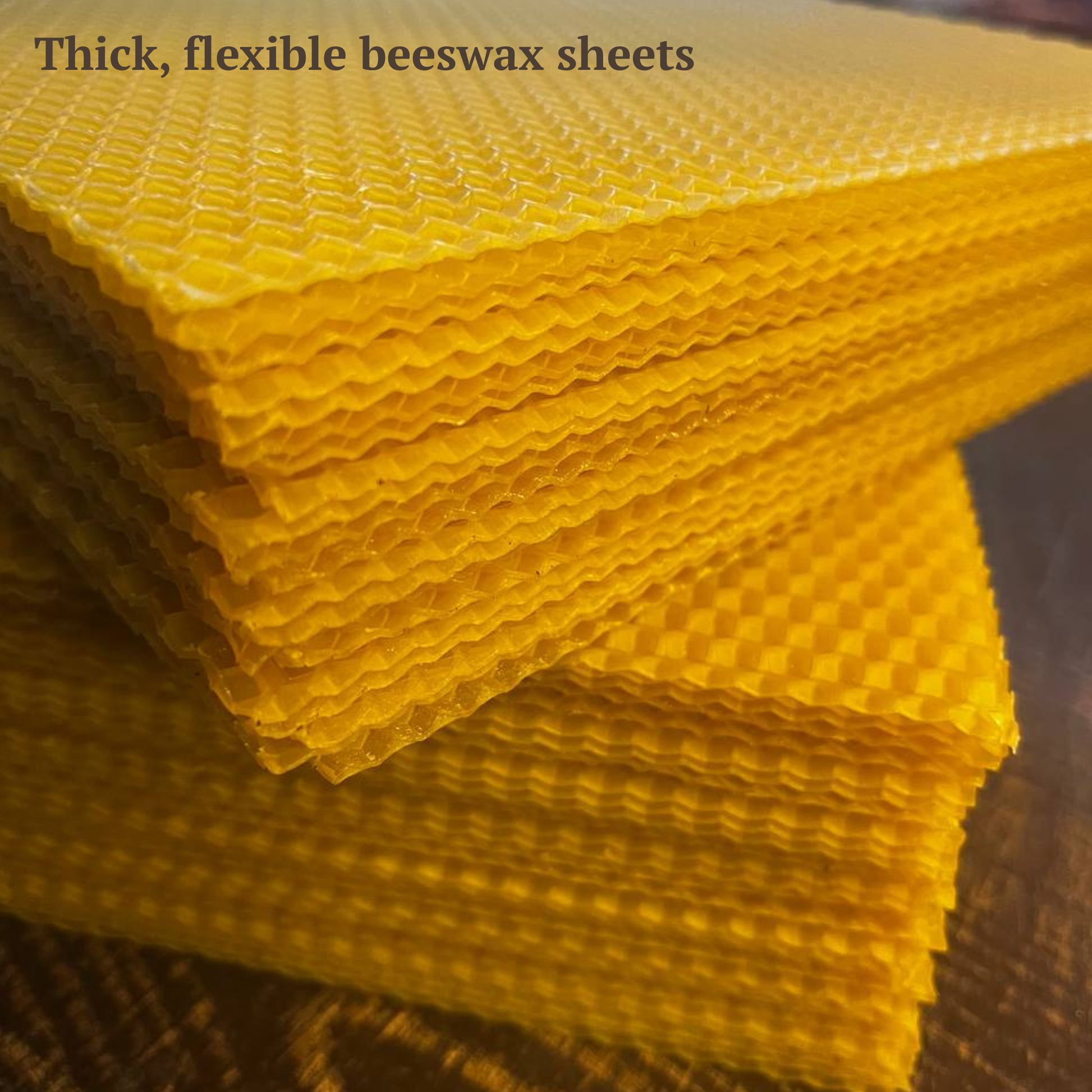 Thick and flexible natural beeswax sheets for rolled candle making
