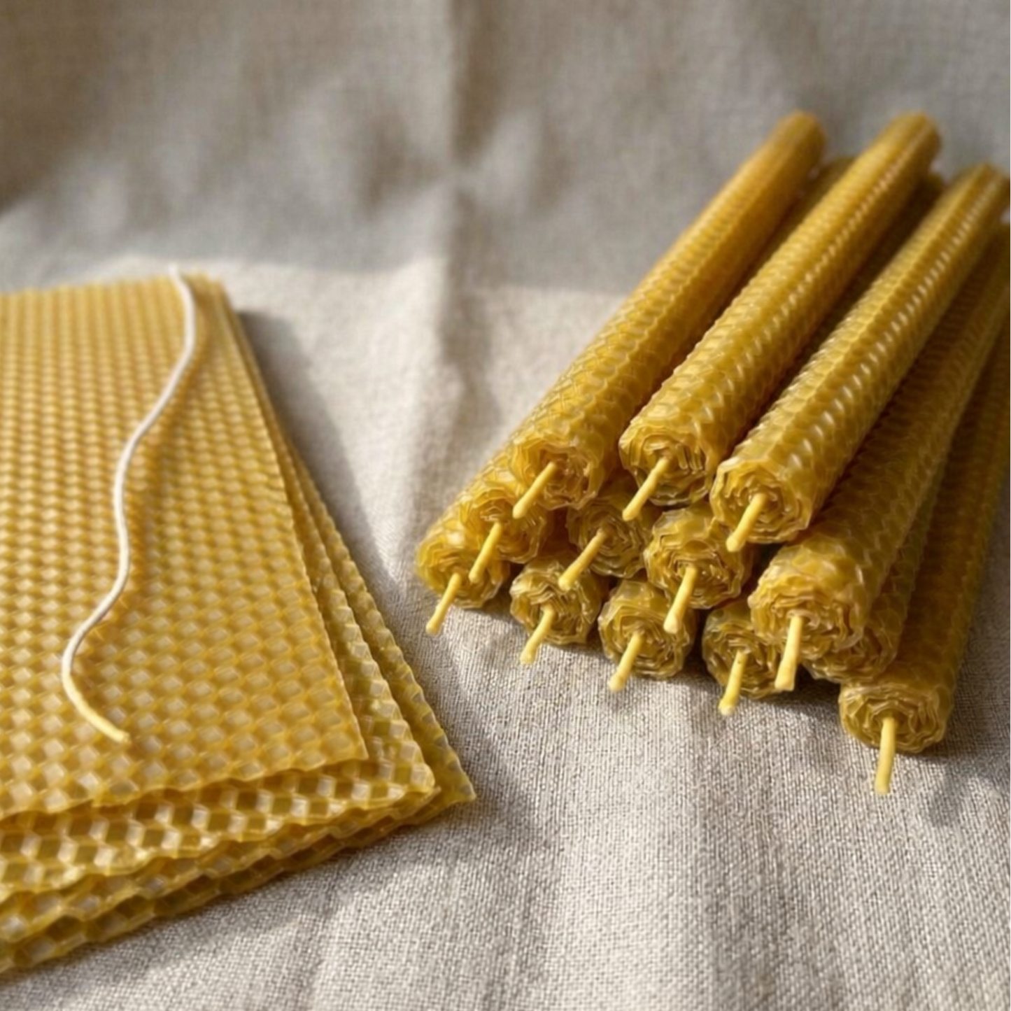 Beeswax Candle Making Kit – Natural Beeswax Sheets with Cotton Wick (8×4)