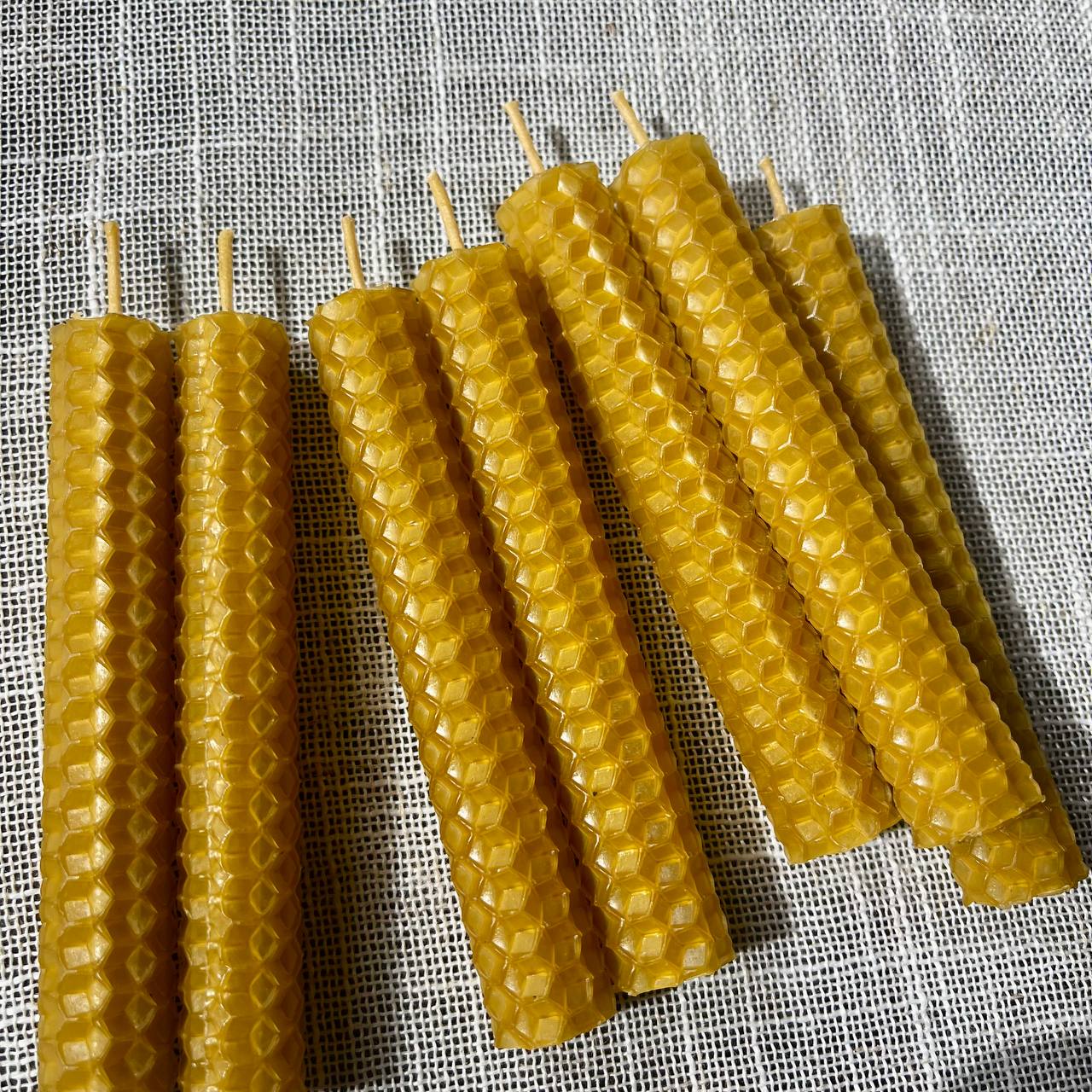 Beeswax Ritual Candle Set of 7 with Holder – Natural 4" Meditation Candles